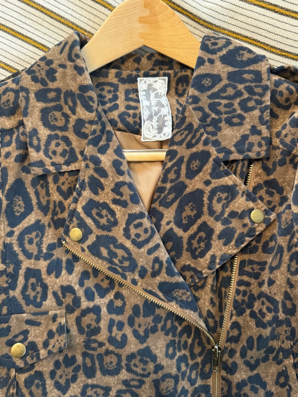 Leopard Print Women's Coat - Brown/Black - Size Small - Picture 5 of 6